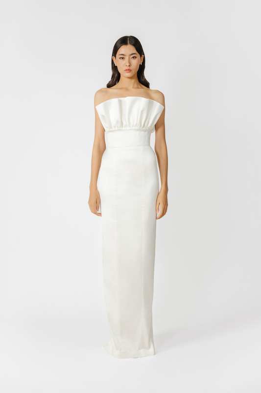 Noah Strapless Satin Gown
